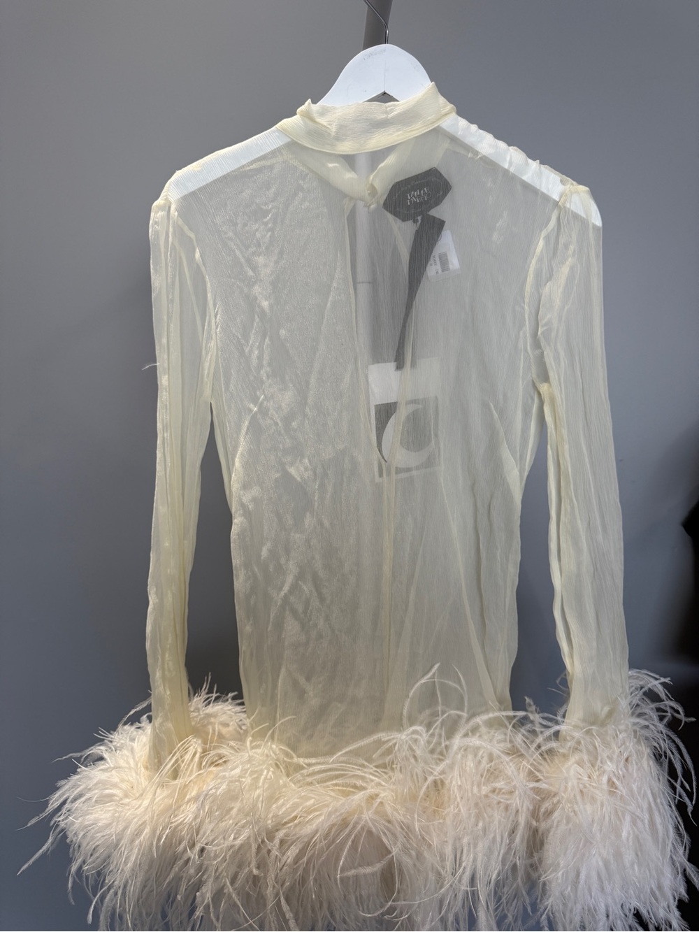Taller Marmo Gina Spirito Feather-Trimmed Silk-Georgette Mini Dress 38 - Picture 3 of 5